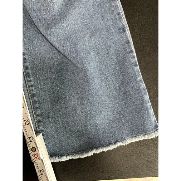 Isabel Maternity Womens Straight Crop Distressed Raw Hem Straight Leg Loose 16 - Picture 10 of 11